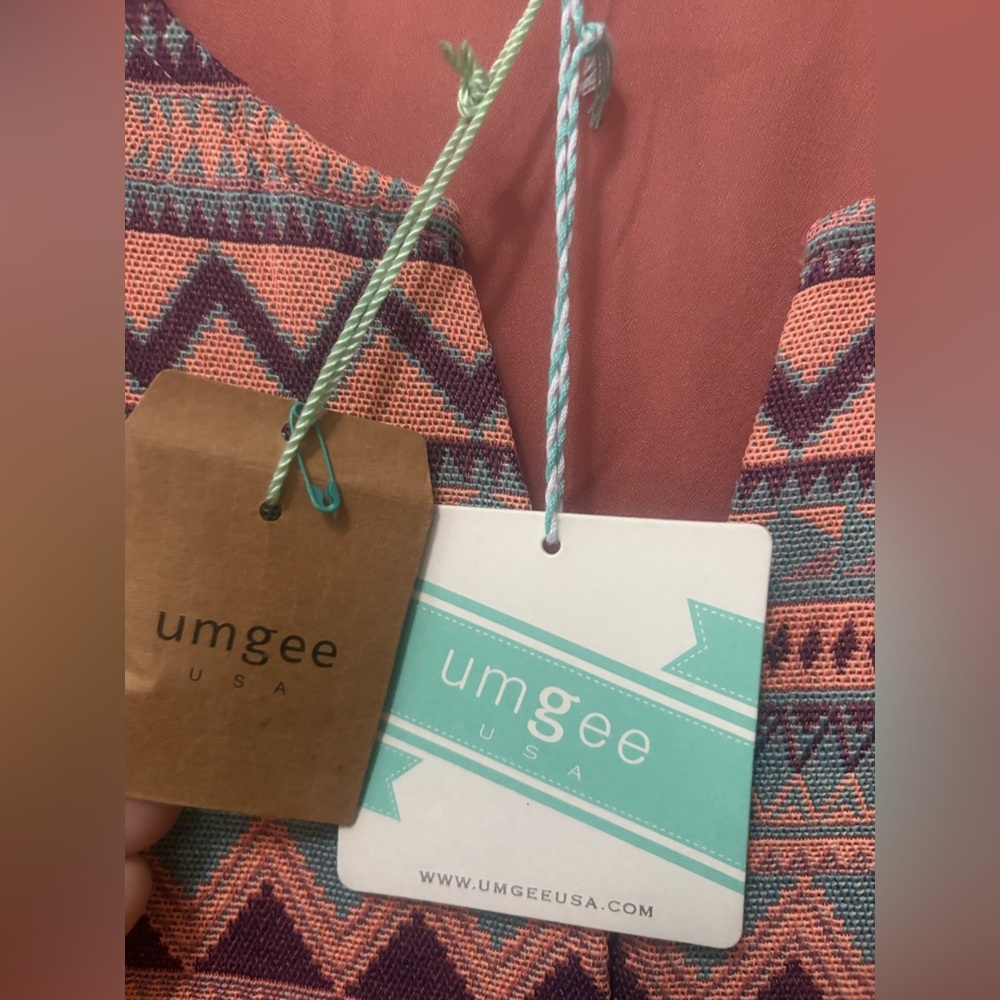 Umgee Coral Midi Dress with Multicolor Pattern - Picture 6 of 12